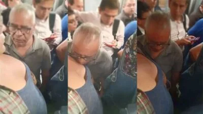 Old Man Sucking Boobs in Public Metro bus mms
